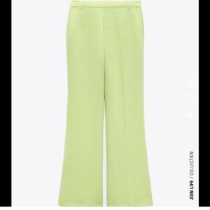 Zara Light Green Wide-Leg Pants